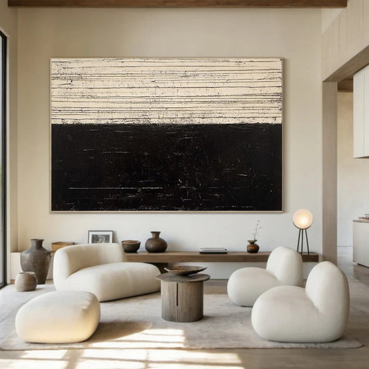 Mono Lines – Black & White Abstract Painting