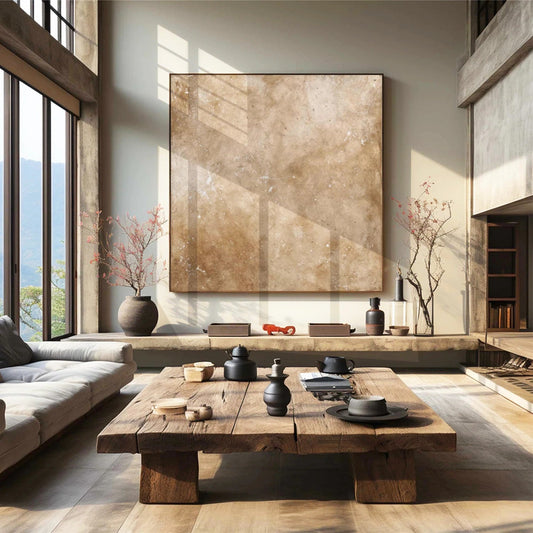 Warm Stone Veil Abstract Painting