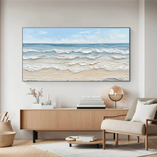 Sea Breeze Textured Wave Painting