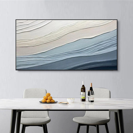 Serene Waves Textured Abstract Painting