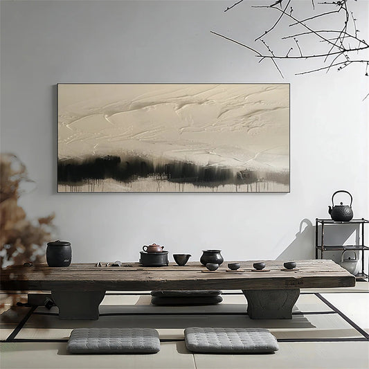 Mistline Ivory Textured Abstract Painting