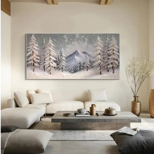 Winter Crest Snowy Forest Painting
