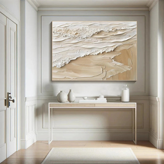 Whispering Shore Sand Abstract Painting