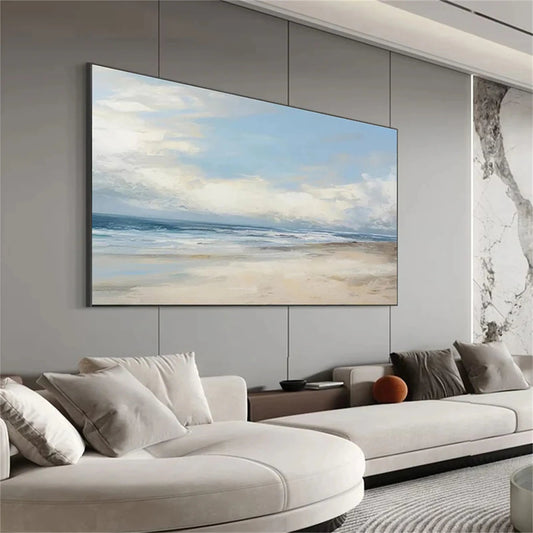 Azure Crest-Blue Ocean Wave Painting