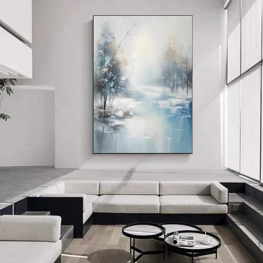 Silent Mist River Landscape Painting