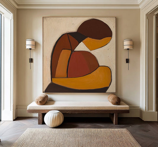 Cocoon Glow Ochre Figurative Painting