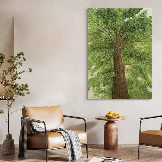 Emerald Canopy Green Tree Abstract Painting