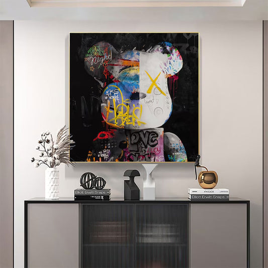 Neon Mind Graffiti Abstract Portrait Painting