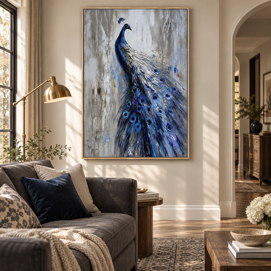 Peacock Textured Oil Painting