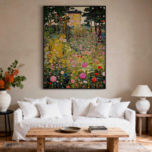 Enchanted Garden Klimt-Inspired Canvas Art