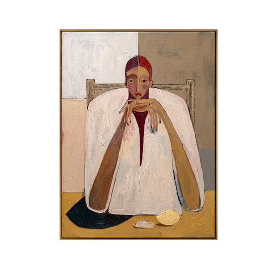 Contemplative Lemon Portrait Canvas Art