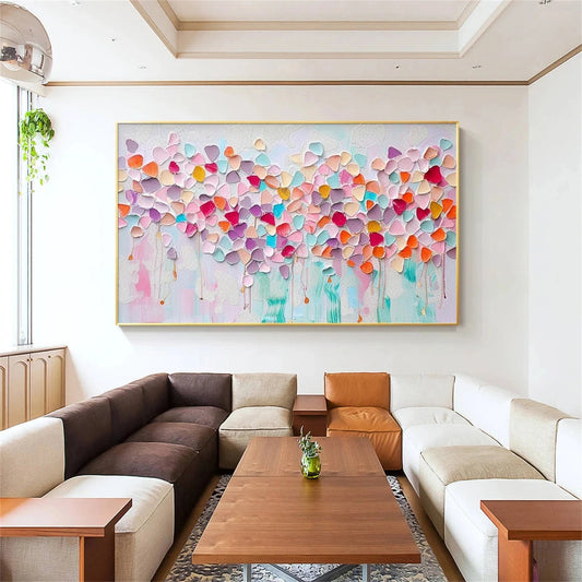 Pastel Petal Cascade Abstract Painting