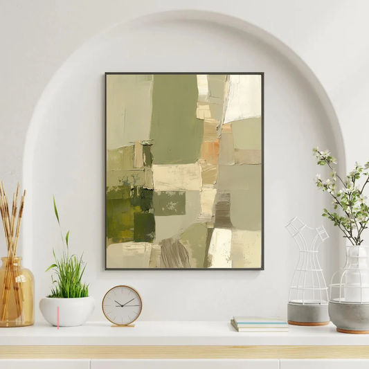 Olive Terrain Abstract Painting