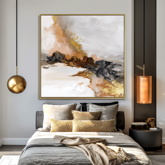Gold Textured Abstract Painting #ART54