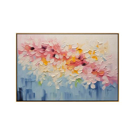 Sunset Bloom Impasto Flower Canvas Art