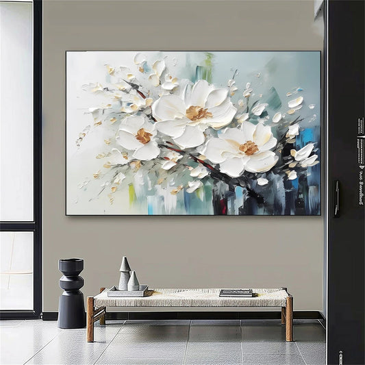 Quiet Magnolia Drift Abstract Painting