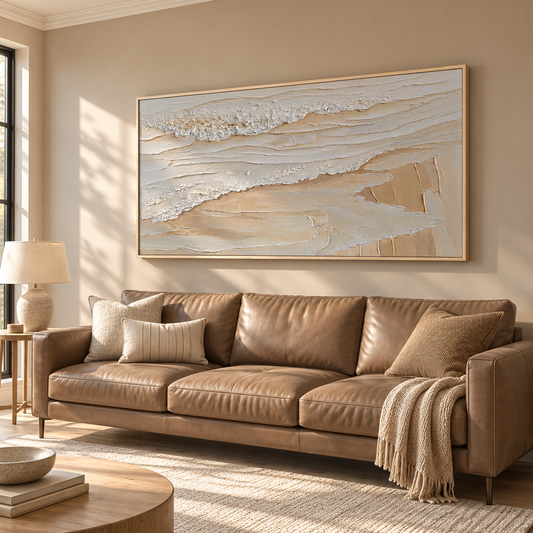 Whispering Shore Sand Abstract Painting