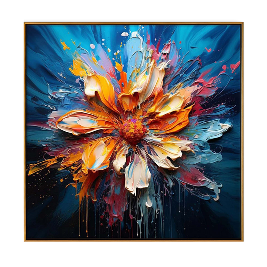 Aurora Bloom 3D Impasto Abstract Floral Painting