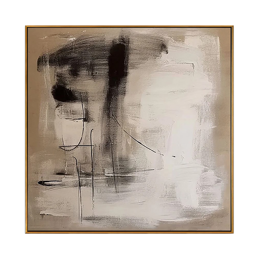Neutral Brushstroke Abstract Painting