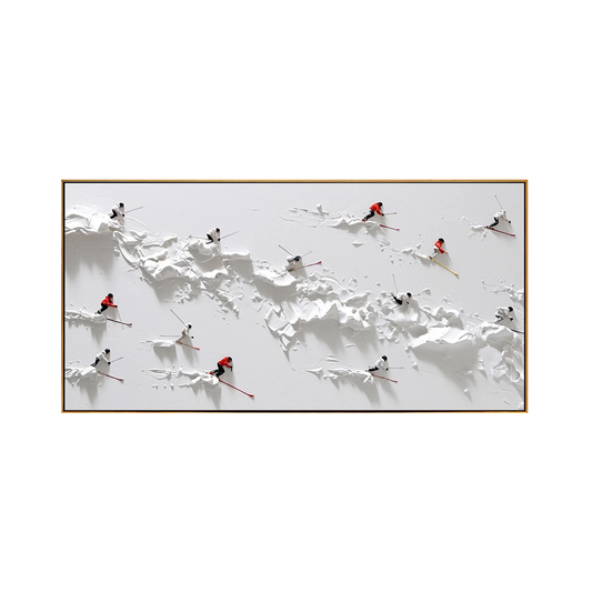 Alpine Skiers 3D Textured Painting