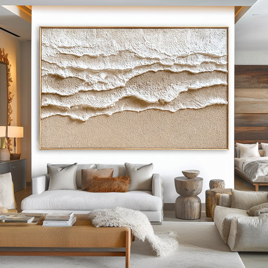 Beige Textured Wave Painting #ART07