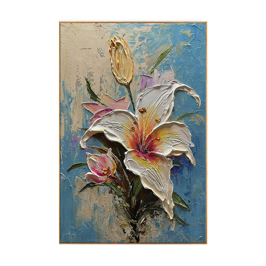 Lily Bloom Impasto Canvas Art