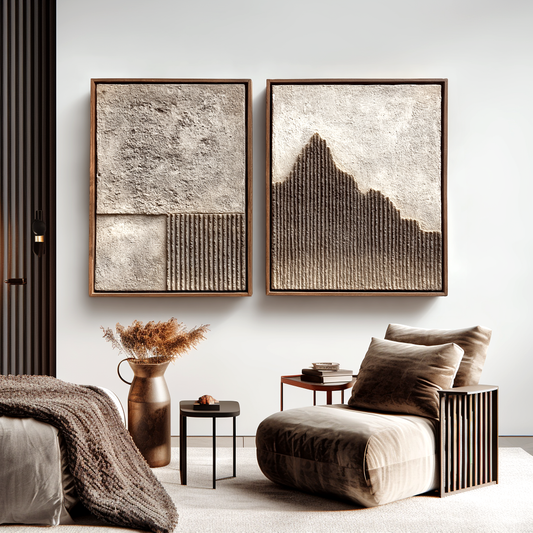 Wabi Sabi Textured Wall Art Set #ART83