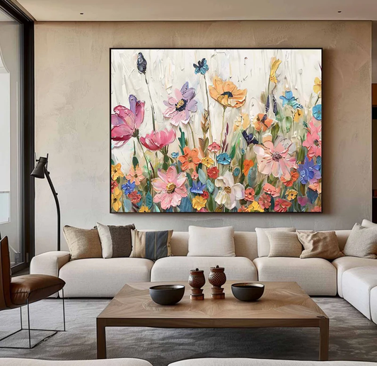 Colorful Floral Texture Painting #AR031