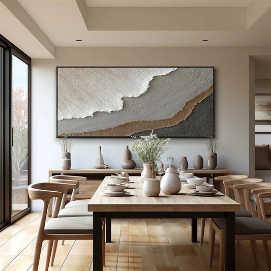 Earth Veil Neutral Textured Abstract Painting