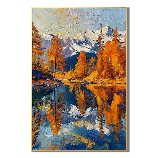 Alpine Ember Autumn Landscape Painting