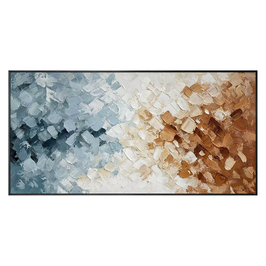 Coastal Hues Gradient Impasto Canvas Art