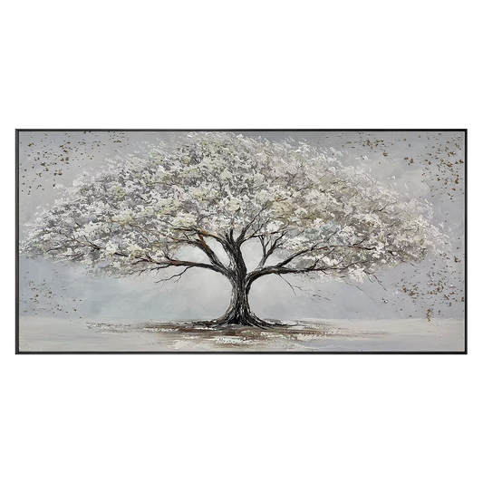 Silver Tree Textured Painting