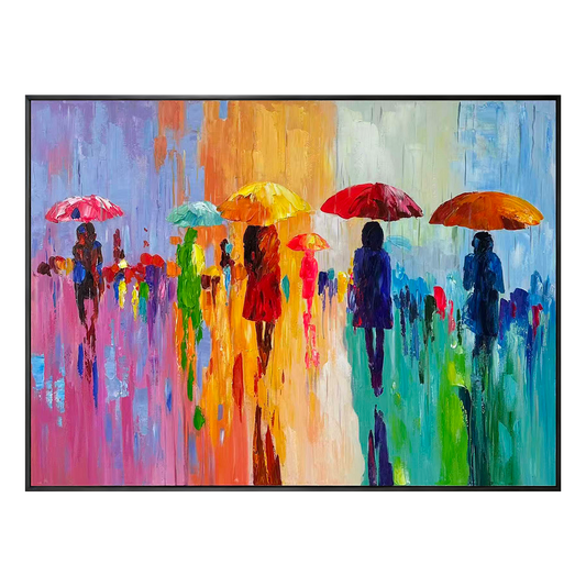 Colorful Umbrella Abstract Painting