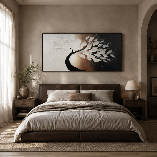 Ivory Flowing Canopy Abstract Painting