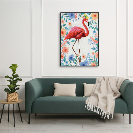 Floral Grace Flamingo Painting #H0059