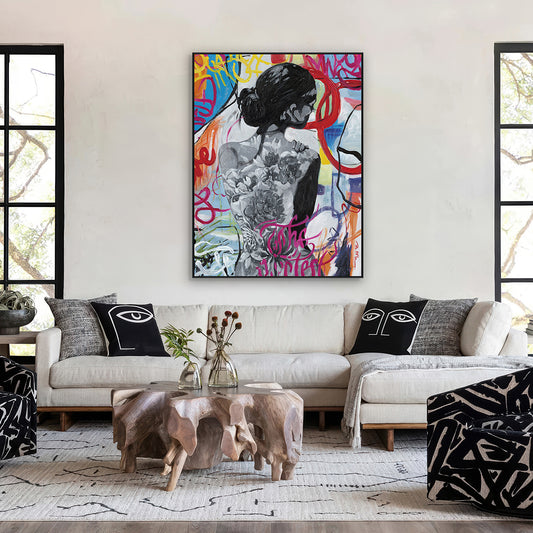 Tattoo Muse Graffiti Back Portrait Painting #I0224