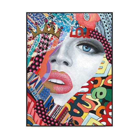 Crowned Love Colorful Abstract Portrait Painting #I2011