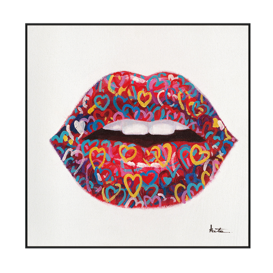Graffiti Heart Lips Pop Art Painting #I2138