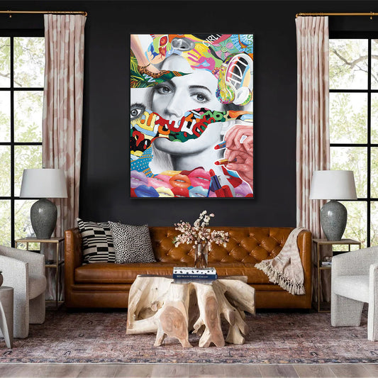 Color Pop Muse Abstract Portrait Painting #I2158