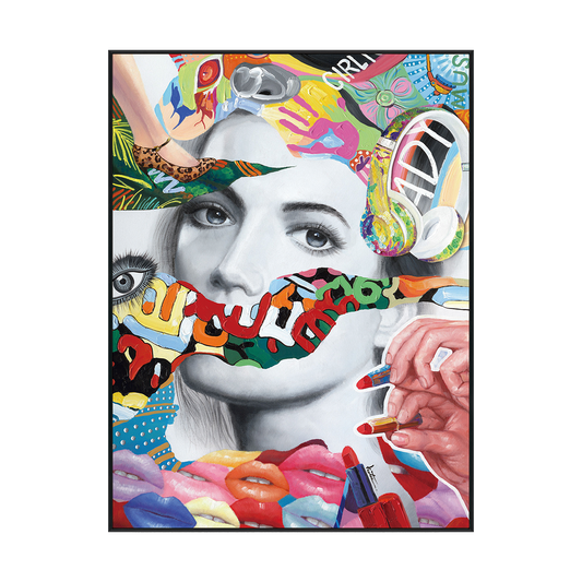 Color Pop Muse Abstract Portrait Painting #I2158