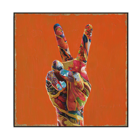 Vibrant Peace Hand Pop Art Painting #I2699