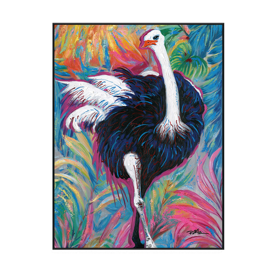 Vibrant Ostrich Abstract Painting #J0239