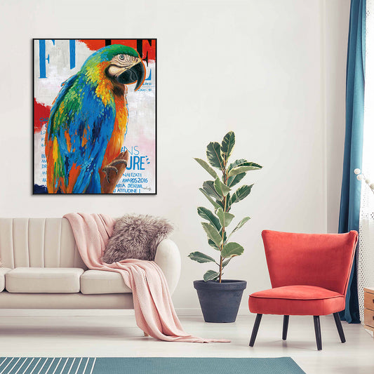 Tropical Majesty Colorful Parrot Painting #J1716