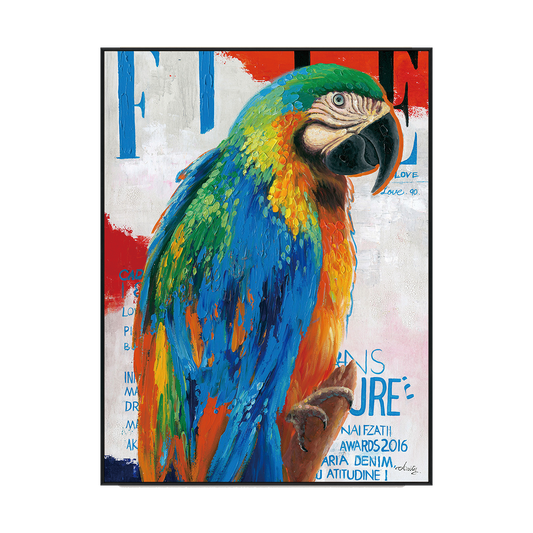 Tropical Majesty Colorful Parrot Painting #J1716