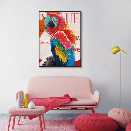 Crimson Pride Vibrant Parrot Painting #J1717