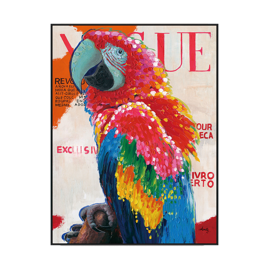 Crimson Pride Vibrant Parrot Painting #J1717