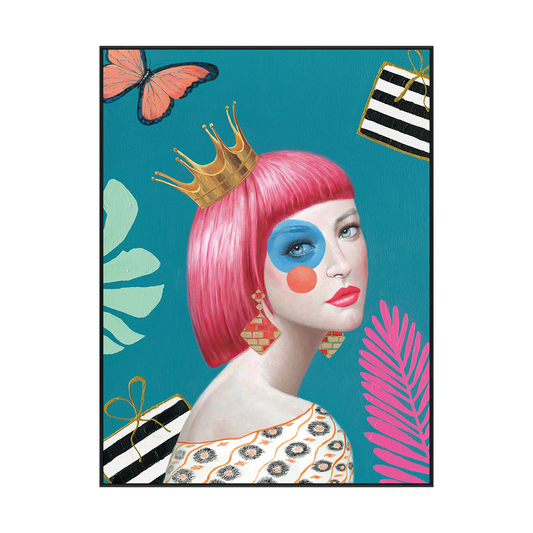 Crowned Muse Modern Pop Portrait Painting #J2021