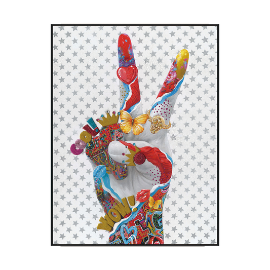 Victory Pop Hand Colorful Abstract Painting #J2575