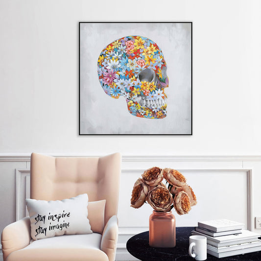 Colorful Floral Skull Painting #J2636