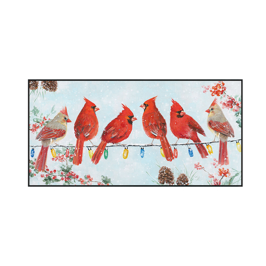 Winter Cardinals Bird Painting #J3554